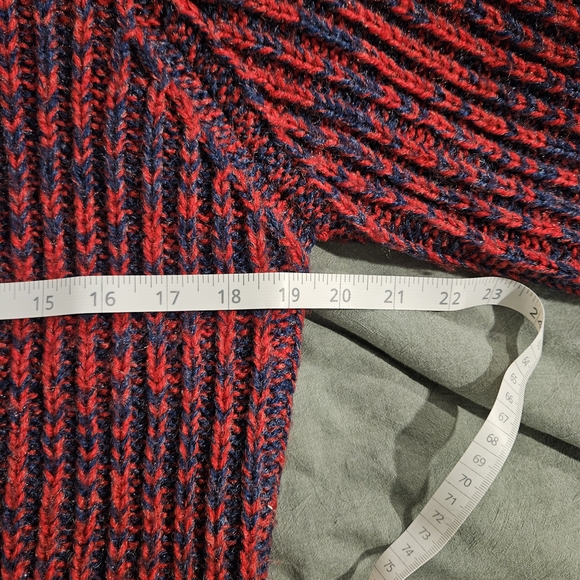 Vintage Knit Sweater Red And Blue Marl - Picture 5 of 9